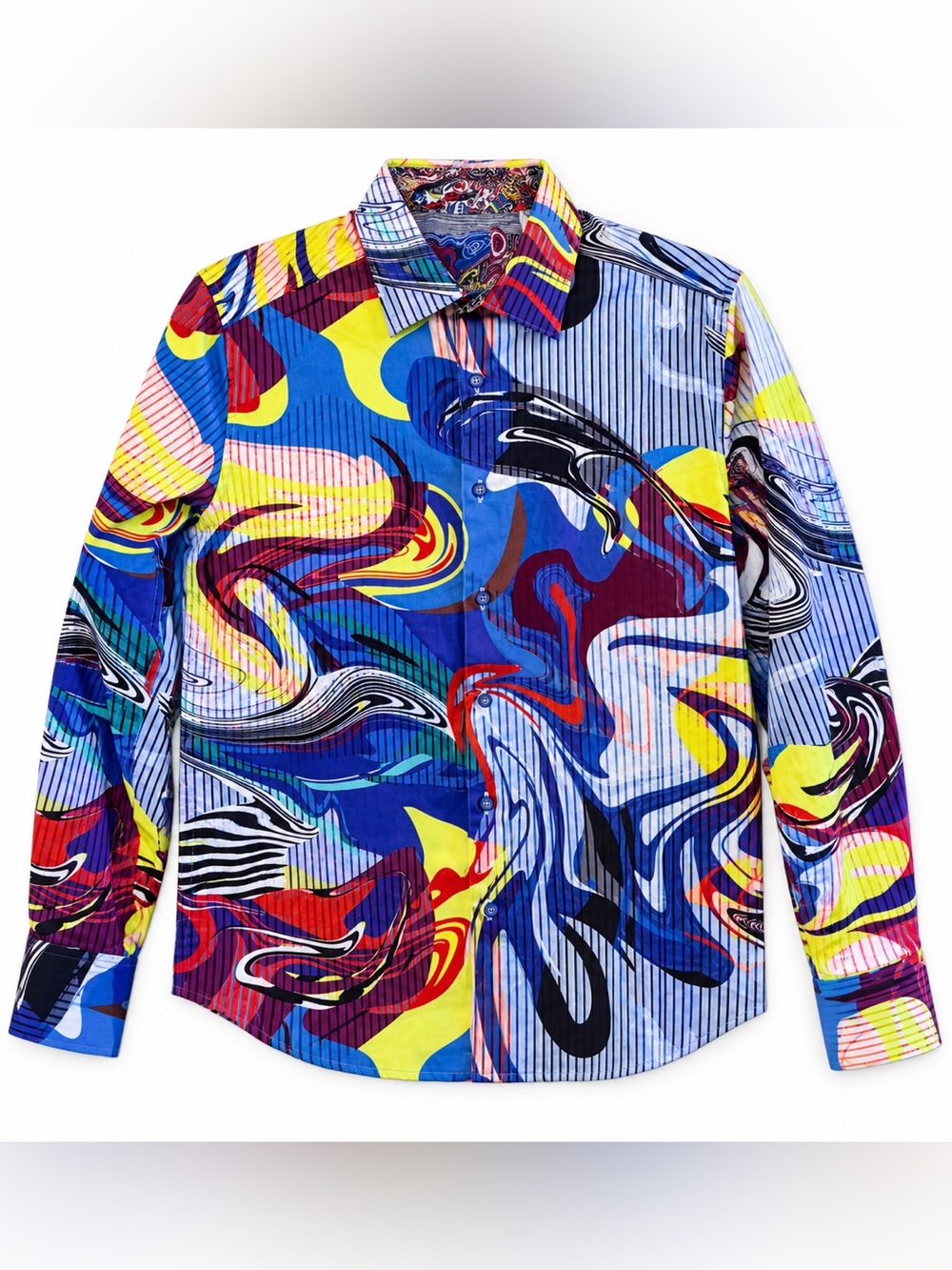 Robert Graham XS Raceway Abstract Multicolor Print Button Down Shirt